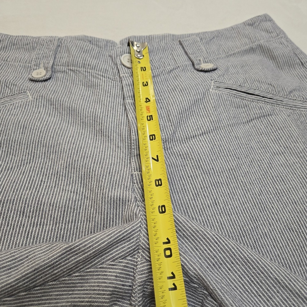 Sundance Womens 12 Blue Coastal Stripe 100% Cotton Shorts Bermuda Cargo Gorpcore - Picture 11 of 14